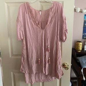 Rosy pink/ mauve free people tunic size small oversized